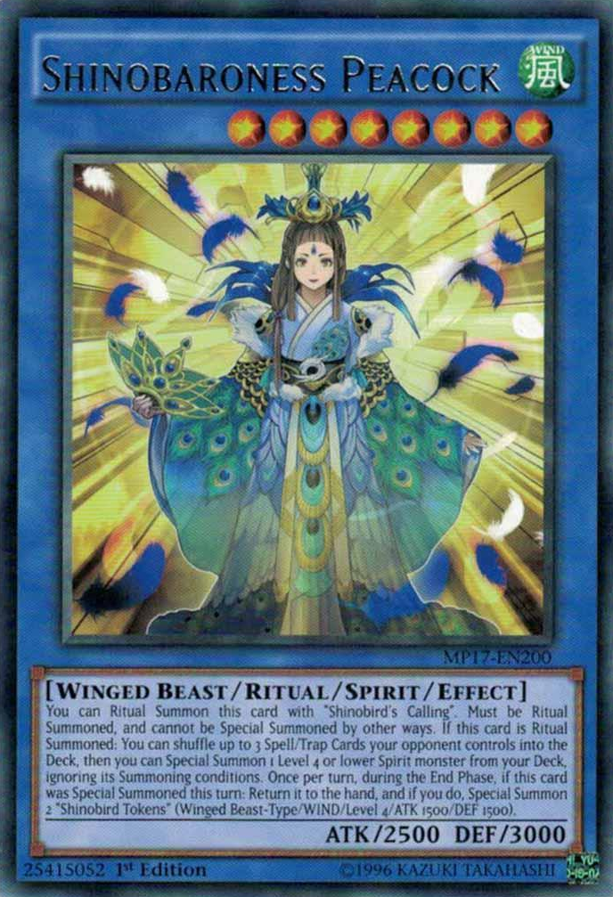 Shinobaroness Peacock [MP17-EN200] Rare | Jomio and Rueliete's Cards and Comics