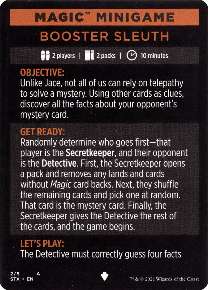Booster Sleuth (Magic Minigame) [Strixhaven: School of Mages Minigame] | Jomio and Rueliete's Cards and Comics
