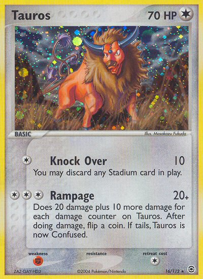 Tauros (16/112) [EX: FireRed & LeafGreen] | Jomio and Rueliete's Cards and Comics