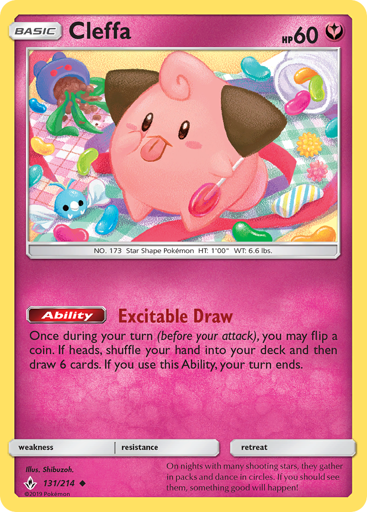 Cleffa (131/214) [Sun & Moon: Unbroken Bonds] | Jomio and Rueliete's Cards and Comics