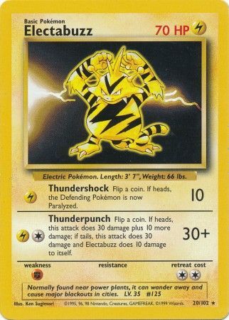 Electabuzz (20/102) [Base Set Unlimited] | Jomio and Rueliete's Cards and Comics