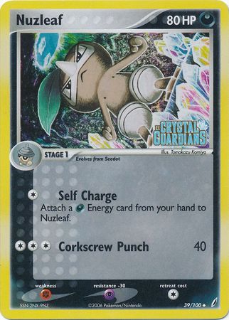 Nuzleaf (39/100) (Stamped) [EX: Crystal Guardians] | Jomio and Rueliete's Cards and Comics