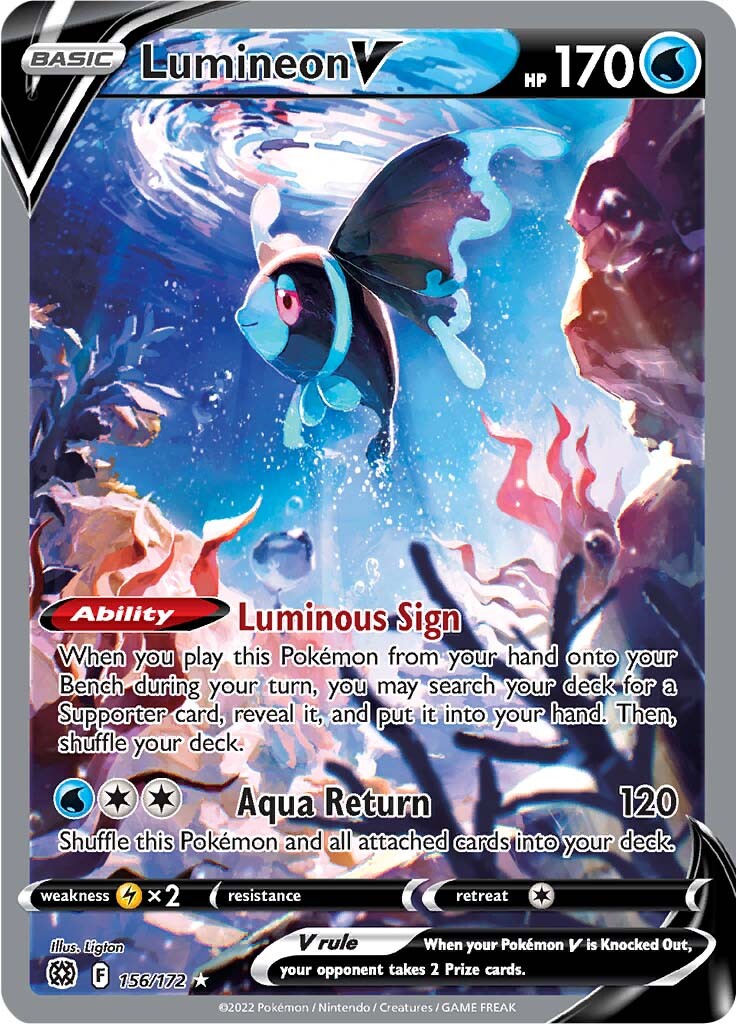 Lumineon V (156/172) [Sword & Shield: Brilliant Stars] | Jomio and Rueliete's Cards and Comics