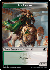Elf Knight // Spirit (0004) Double-Sided Token [Ravnica Remastered Tokens] | Jomio and Rueliete's Cards and Comics