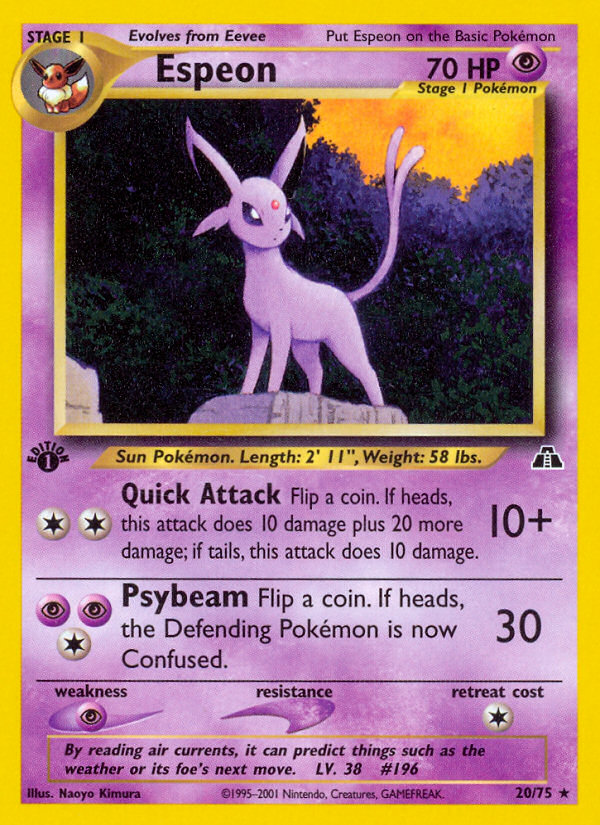 Espeon (20/75) [Neo Discovery 1st Edition] | Jomio and Rueliete's Cards and Comics