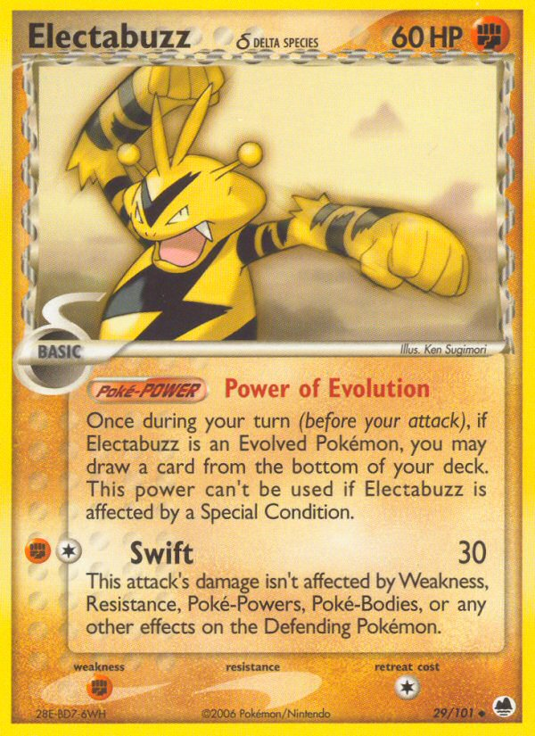 Electabuzz (29/101) (Delta Species) [EX: Dragon Frontiers] | Jomio and Rueliete's Cards and Comics