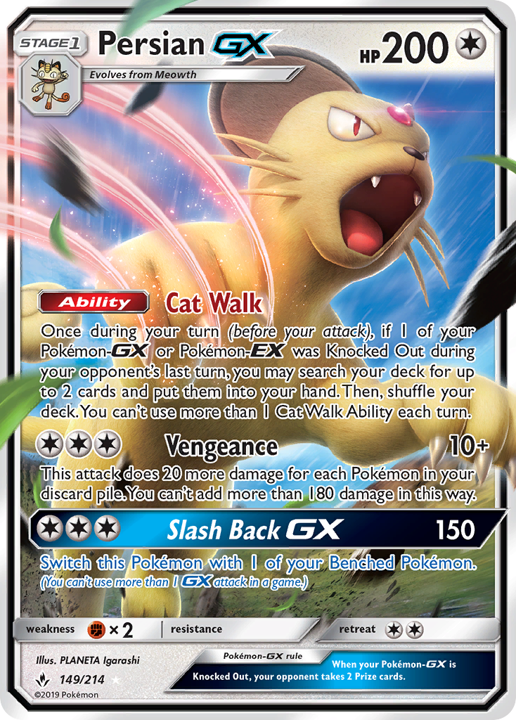 Persian GX (149/214) [Sun & Moon: Unbroken Bonds] | Jomio and Rueliete's Cards and Comics