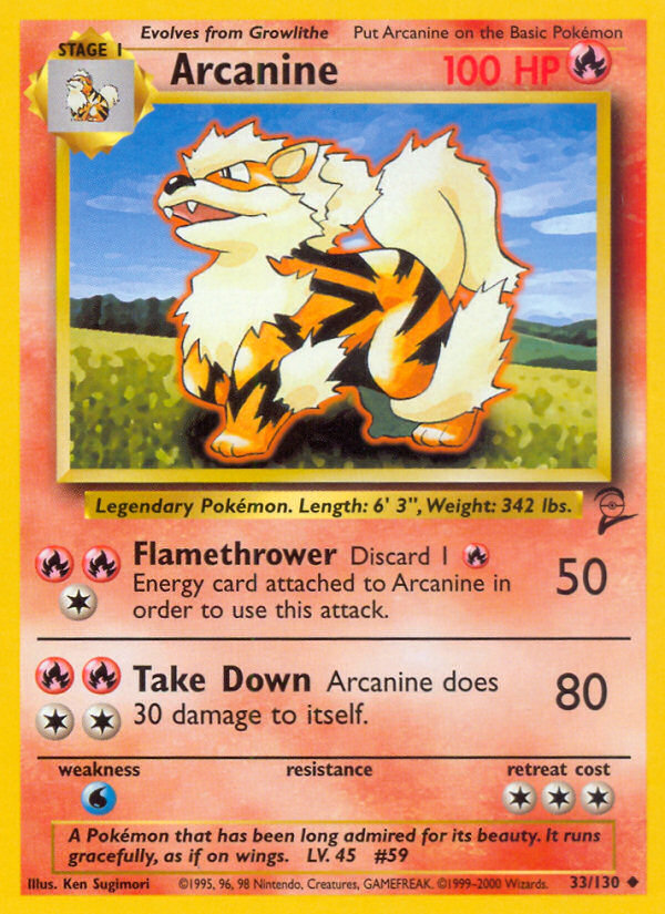 Arcanine (33/130) [Base Set 2] | Jomio and Rueliete's Cards and Comics