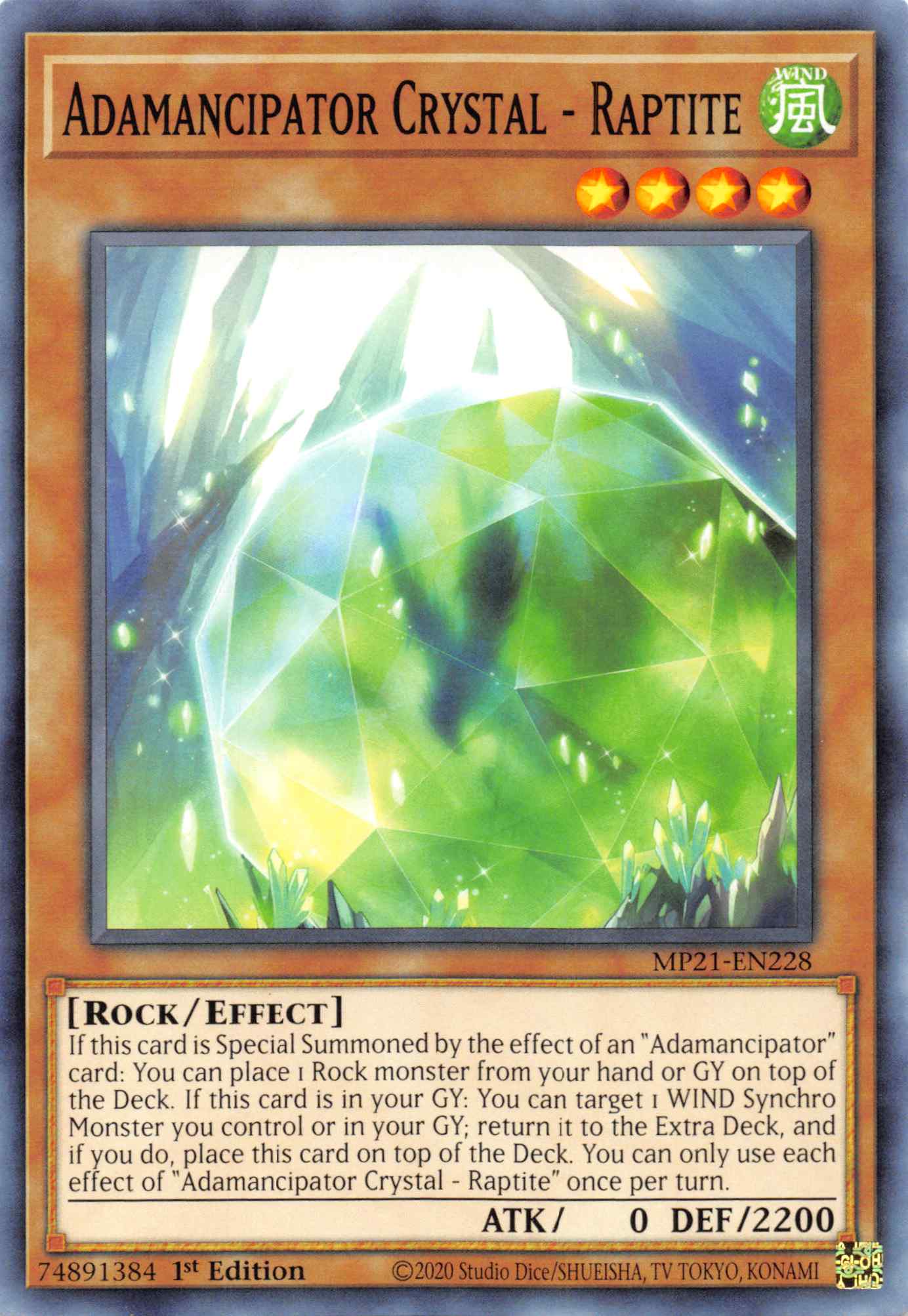 Adamancipator Crystal - Raptite [MP21-EN228] Common | Jomio and Rueliete's Cards and Comics