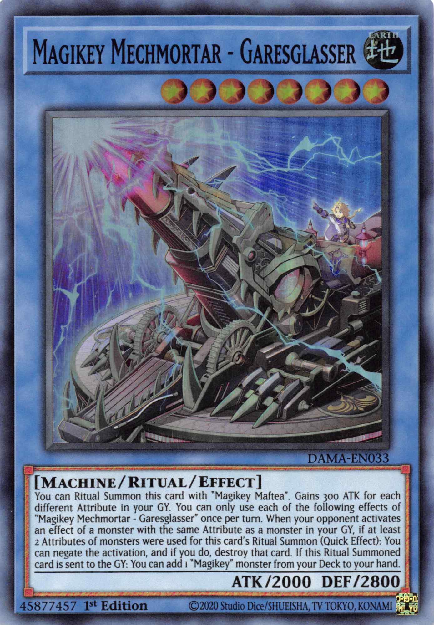 Magikey Mechmortar - Garesglasser [DAMA-EN033] Super Rare | Jomio and Rueliete's Cards and Comics