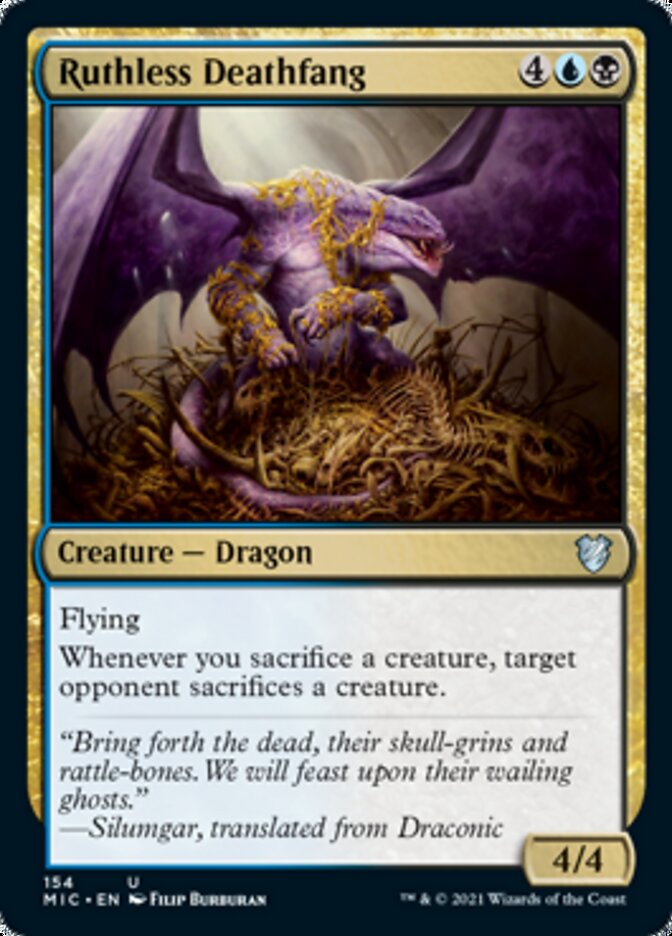 Ruthless Deathfang [Innistrad: Midnight Hunt Commander] | Jomio and Rueliete's Cards and Comics