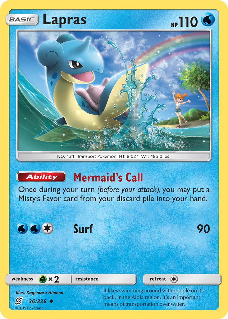 Lapras (36/236) [Sun & Moon: Unified Minds] | Jomio and Rueliete's Cards and Comics