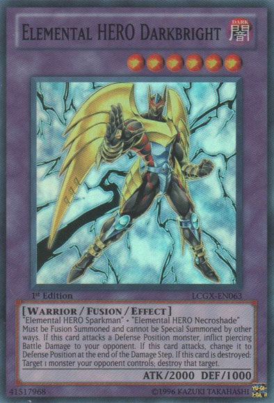 Elemental HERO Darkbright [LCGX-EN063] Super Rare | Jomio and Rueliete's Cards and Comics