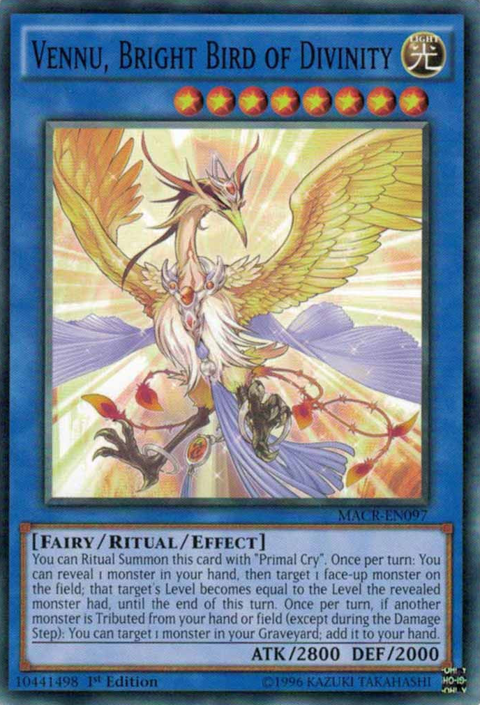 Vennu, Bright Bird of Divinity [MACR-EN097] Common | Jomio and Rueliete's Cards and Comics