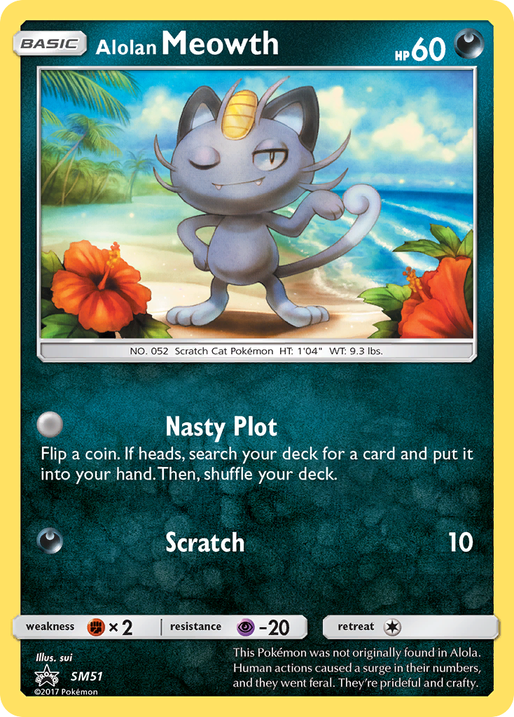 Alolan Meowth (SM51) [Sun & Moon: Black Star Promos] | Jomio and Rueliete's Cards and Comics