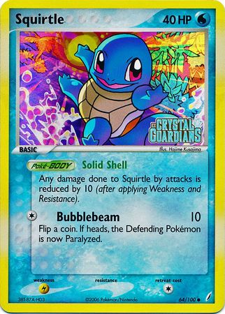 Squirtle (64/100) (Stamped) [EX: Crystal Guardians] | Jomio and Rueliete's Cards and Comics