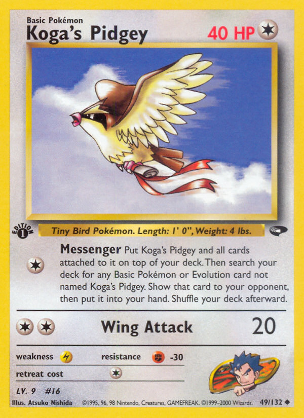 Koga's Pidgey (49/132) [Gym Challenge 1st Edition] | Jomio and Rueliete's Cards and Comics