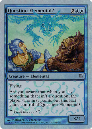 Question Elemental? (Alternate Foil) [Unhinged] | Jomio and Rueliete's Cards and Comics