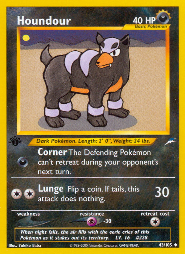 Houndour (43/105) [Neo Destiny 1st Edition] | Jomio and Rueliete's Cards and Comics