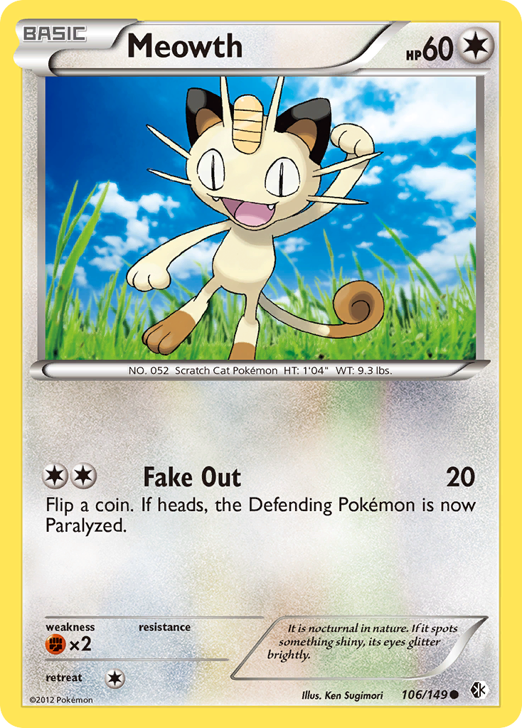 Meowth (106/149) [Black & White: Boundaries Crossed] | Jomio and Rueliete's Cards and Comics