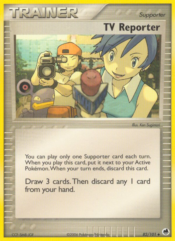 TV Reporter (82/101) [EX: Dragon Frontiers] | Jomio and Rueliete's Cards and Comics