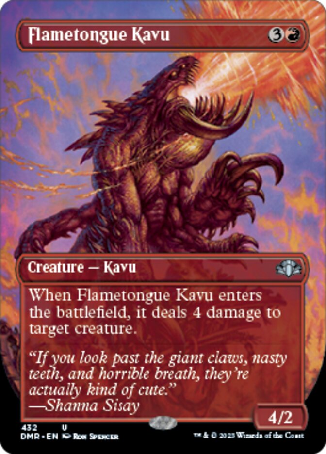 Flametongue Kavu (Borderless Alternate Art) [Dominaria Remastered] | Jomio and Rueliete's Cards and Comics