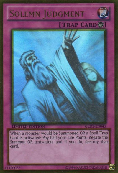 Solemn Judgment [GLD5-EN045] Ghost/Gold Rare | Jomio and Rueliete's Cards and Comics