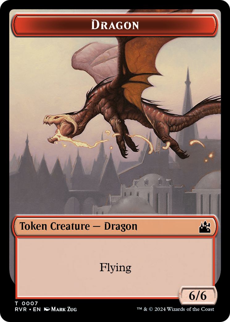 Elf Knight // Dragon Double-Sided Token [Ravnica Remastered Tokens] | Jomio and Rueliete's Cards and Comics
