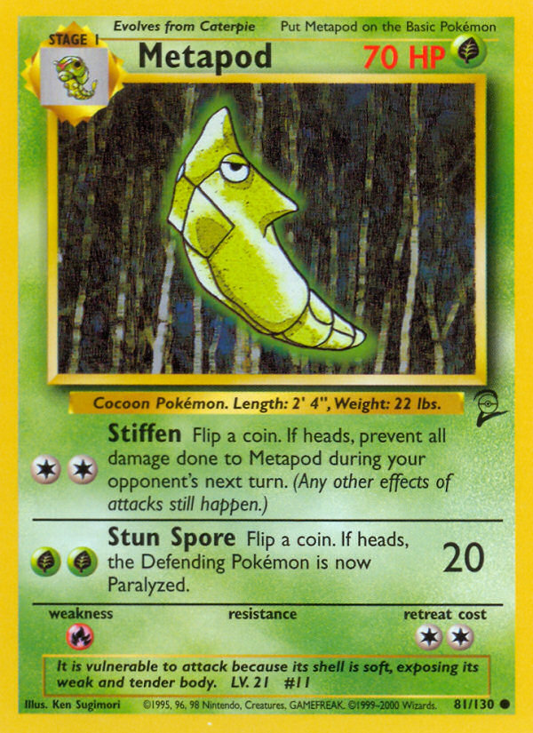 Metapod (81/130) [Base Set 2] | Jomio and Rueliete's Cards and Comics