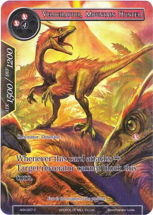 Velociraptor, Mountain Hunter (Full Art) (ADK-057) [Advent of the Demon King] | Jomio and Rueliete's Cards and Comics