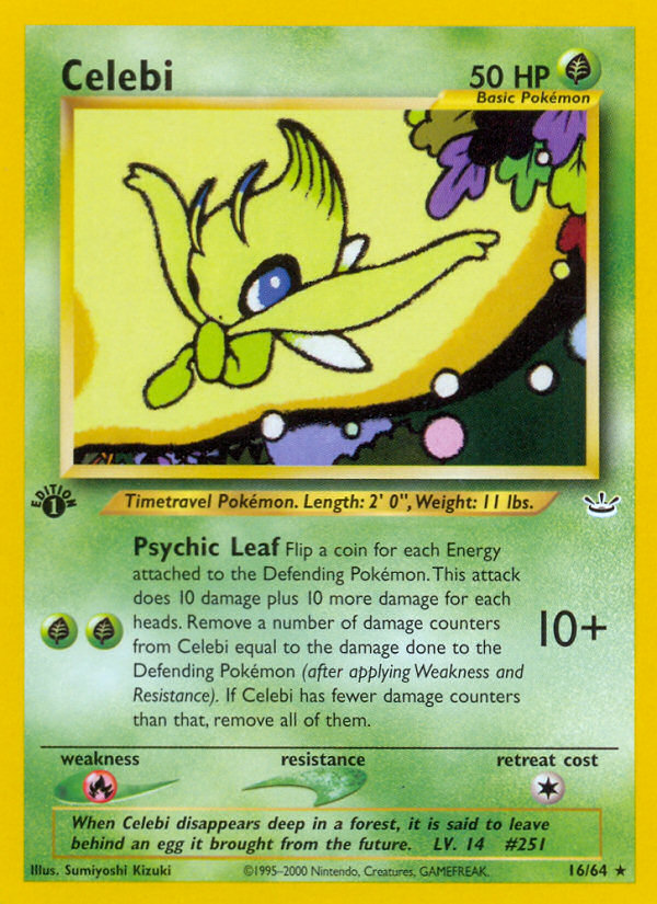 Celebi (16/64) [Neo Revelation 1st Edition] | Jomio and Rueliete's Cards and Comics