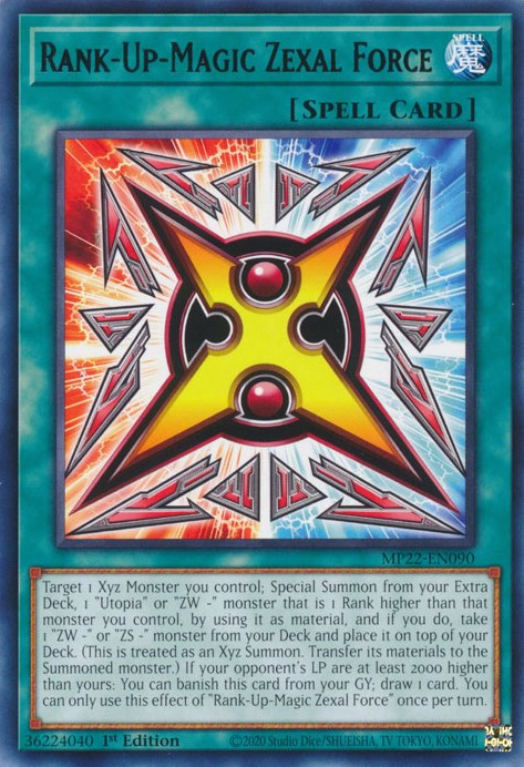 Rank-Up-Magic Zexal Force [MP22-EN090] Rare | Jomio and Rueliete's Cards and Comics