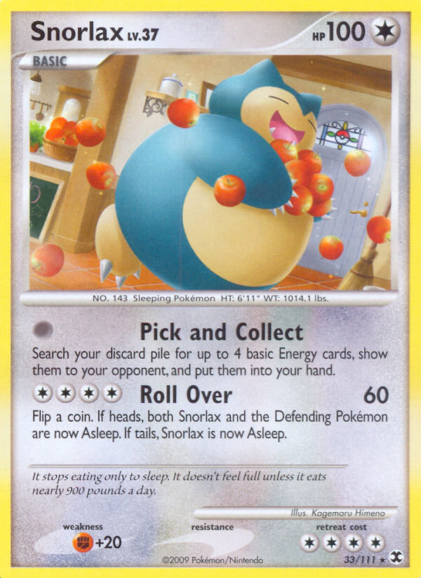 Snorlax (33/111) [Platinum: Rising Rivals] | Jomio and Rueliete's Cards and Comics
