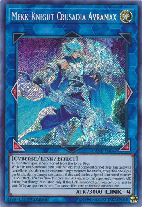 Mekk-Knight Crusadia Avramax [DANE-EN047] Secret Rare | Jomio and Rueliete's Cards and Comics