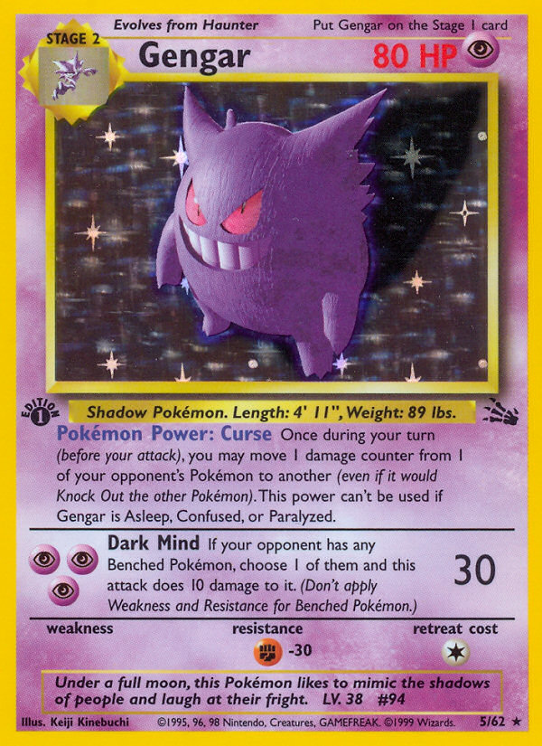 Gengar (5/62) [Fossil 1st Edition] | Jomio and Rueliete's Cards and Comics