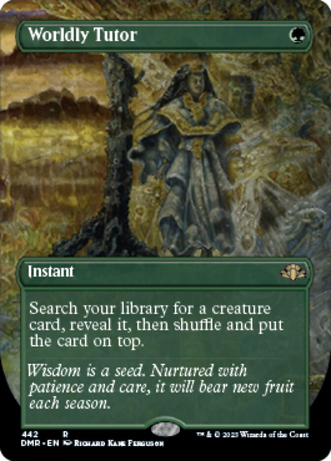 Worldly Tutor (Borderless Alternate Art) [Dominaria Remastered] | Jomio and Rueliete's Cards and Comics
