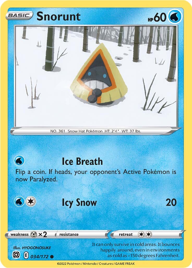 Snorunt (034/172) [Sword & Shield: Brilliant Stars] | Jomio and Rueliete's Cards and Comics