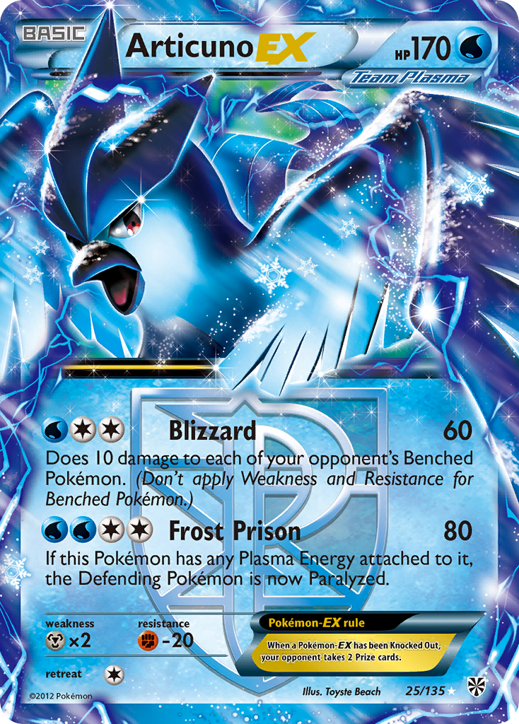 Articuno EX (25/135) [Black & White: Plasma Storm] | Jomio and Rueliete's Cards and Comics