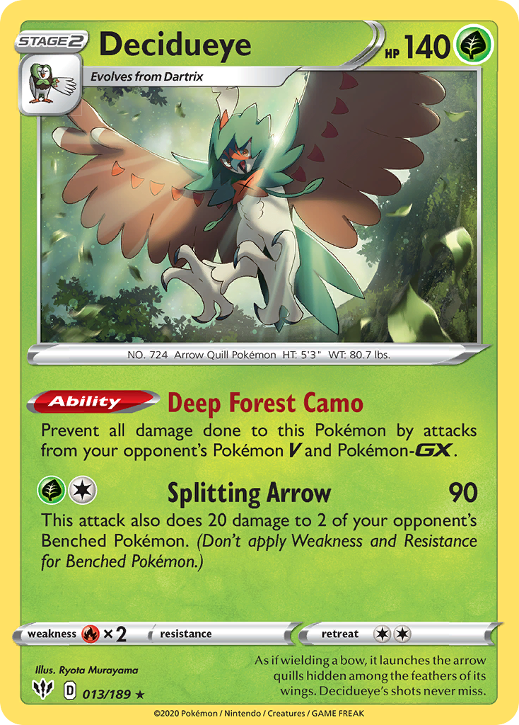 Decidueye (013/189) [Sword & Shield: Darkness Ablaze] | Jomio and Rueliete's Cards and Comics