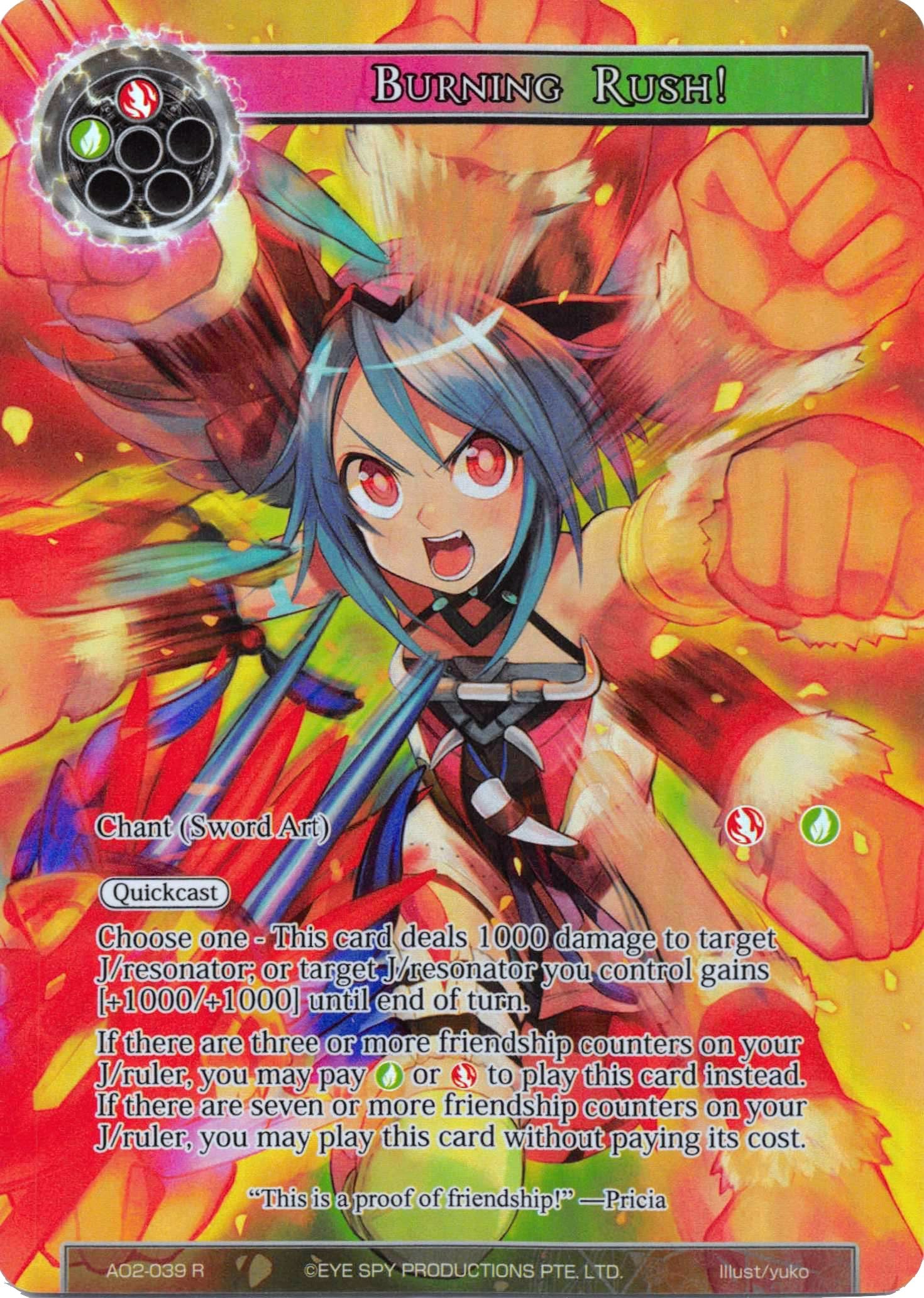 Burning Rush! (Full Art) (AO2-039) [Alice Origin II] | Jomio and Rueliete's Cards and Comics