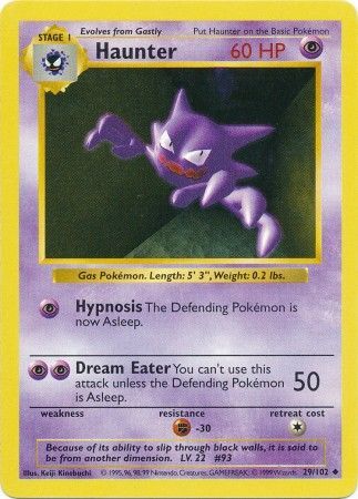 Haunter (29/102) [Base Set Shadowless Unlimited] | Jomio and Rueliete's Cards and Comics