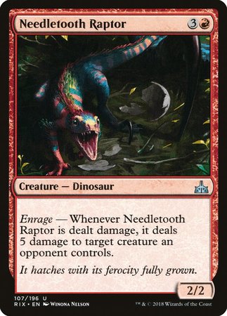 Needletooth Raptor [Rivals of Ixalan] | Jomio and Rueliete's Cards and Comics