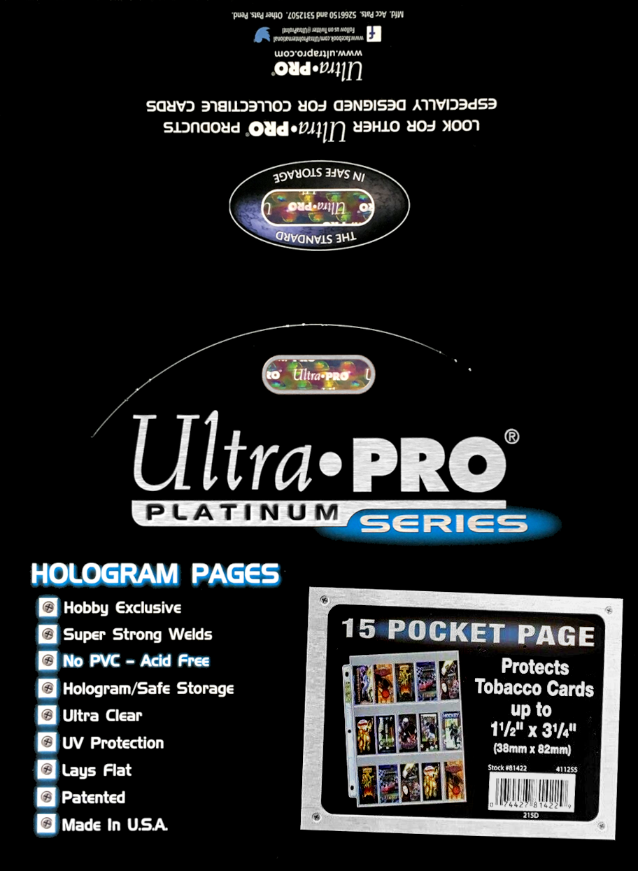 Ultra PRO: Platinum Hologram 15-Pocket Pages - 3-Holes (1.5" x 2.5" / 100-Pack) | Jomio and Rueliete's Cards and Comics