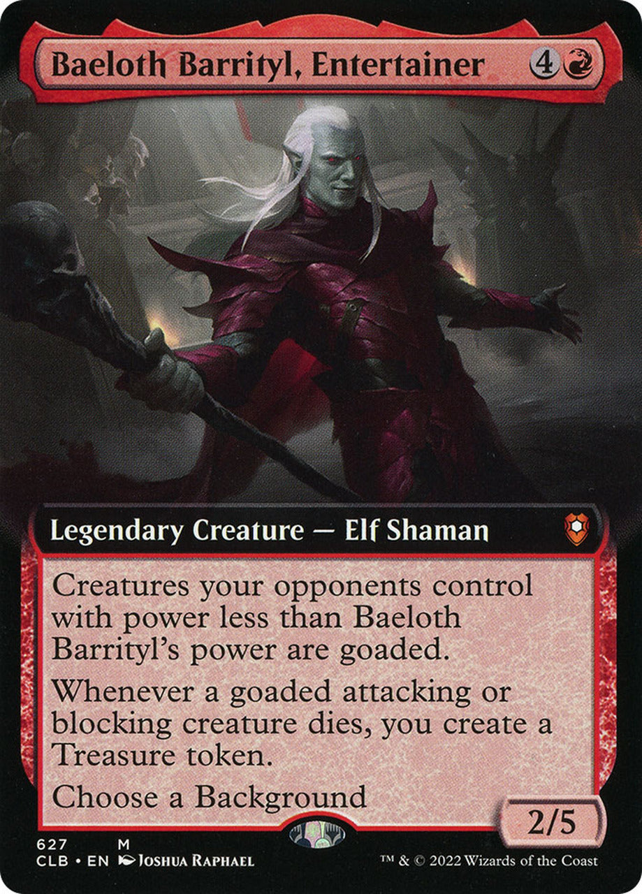 Baeloth Barrityl, Entertainer (Extended Art) [Commander Legends: Battle for Baldur's Gate] | Jomio and Rueliete's Cards and Comics