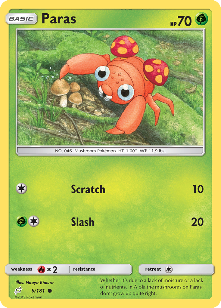 Paras (6/181) [Sun & Moon: Team Up] | Jomio and Rueliete's Cards and Comics