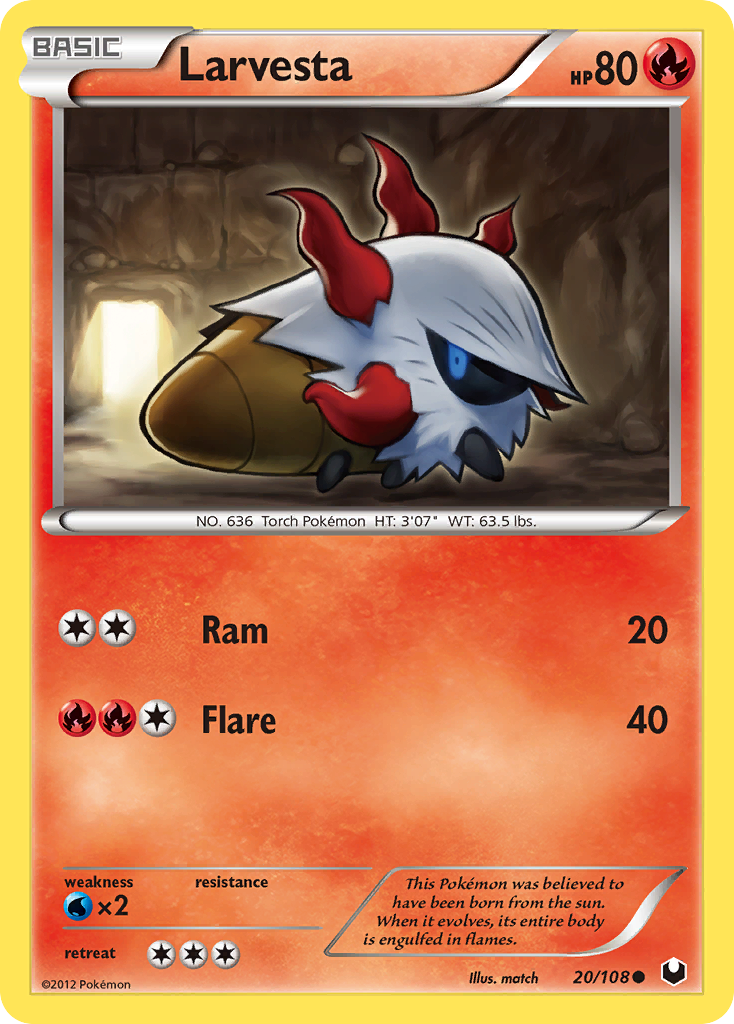 Larvesta (20/108) [Black & White: Dark Explorers] | Jomio and Rueliete's Cards and Comics