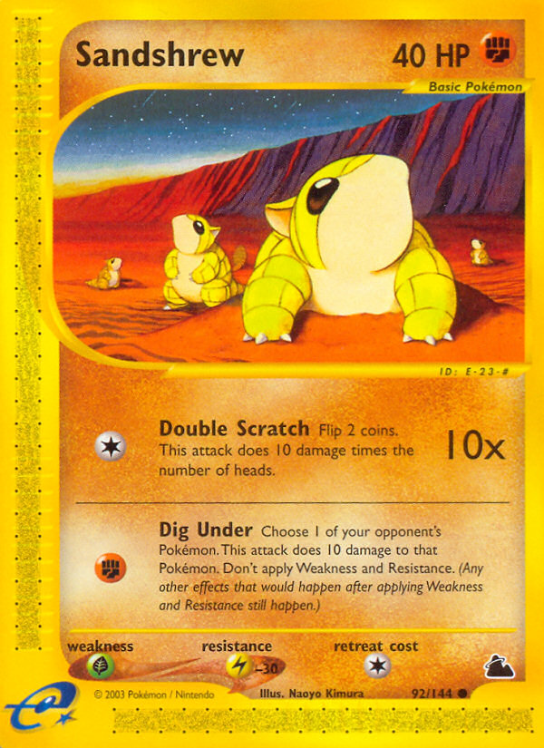 Sandshrew (92/144) [Skyridge] | Jomio and Rueliete's Cards and Comics