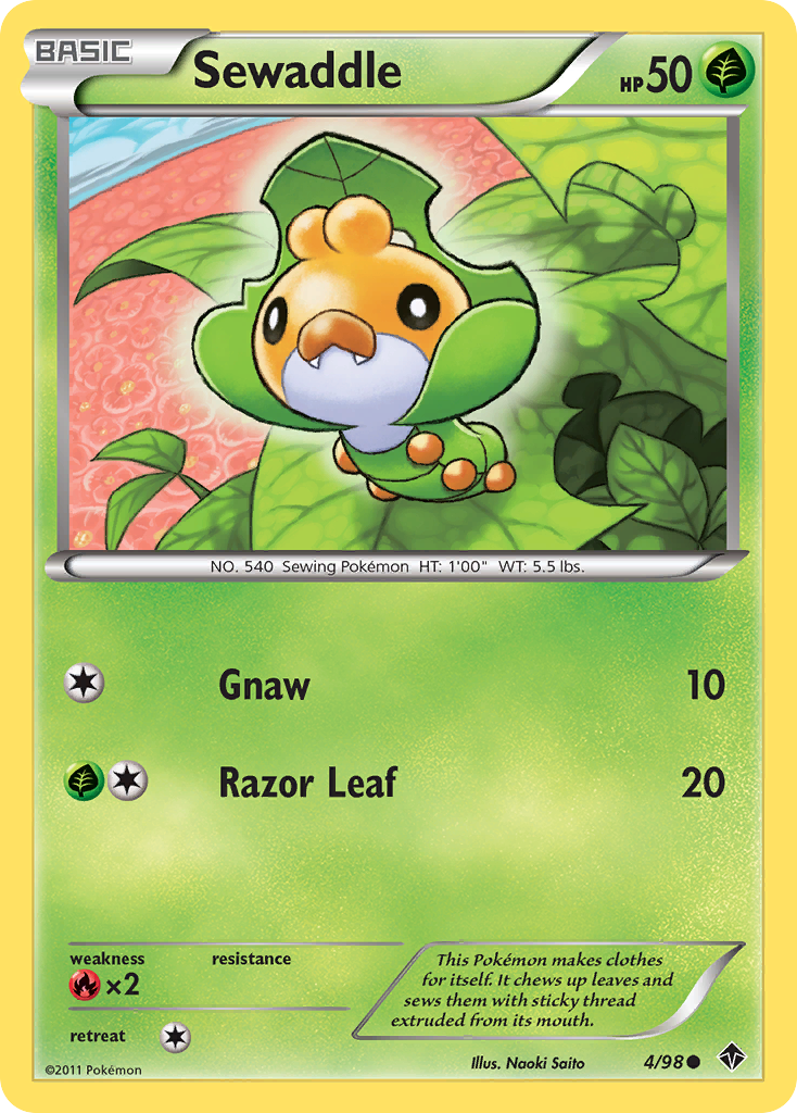 Sewaddle (4/98) [Black & White: Emerging Powers] | Jomio and Rueliete's Cards and Comics