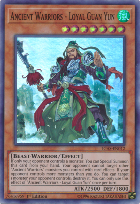 Ancient Warriors - Loyal Guan Yun [IGAS-EN012] Super Rare | Jomio and Rueliete's Cards and Comics