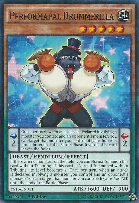 Performapal Drummerilla [YS16-EN011] Common | Jomio and Rueliete's Cards and Comics